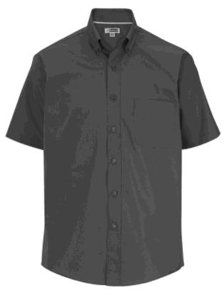 Gray Solid Color Work Shirt