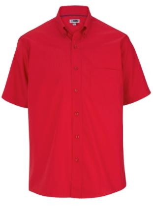 Red Solid Color Work Shirt